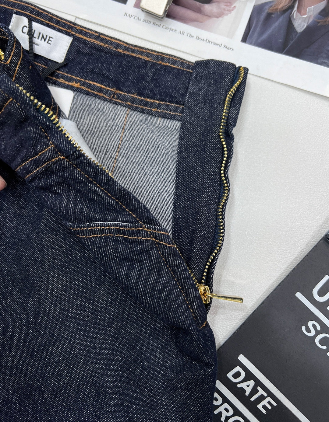 High-Waist Denim Mini Skirt