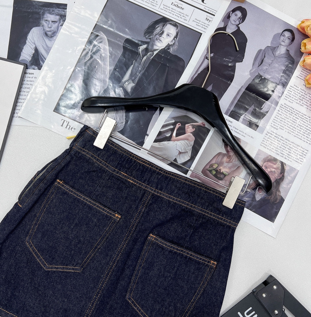High-Waist Denim Mini Skirt