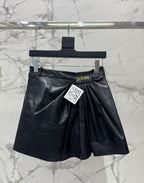 Asymmetrical Pleated A-Line Mini Skirt