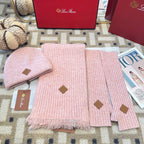 3-Piece Winter Knit Beanie Set — Wool Blend, Fold-Over Design