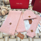 3-Piece Winter Knit Beanie Set — Wool Blend, Fold-Over Design