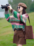 Multicolor Stripe Knit Sweater