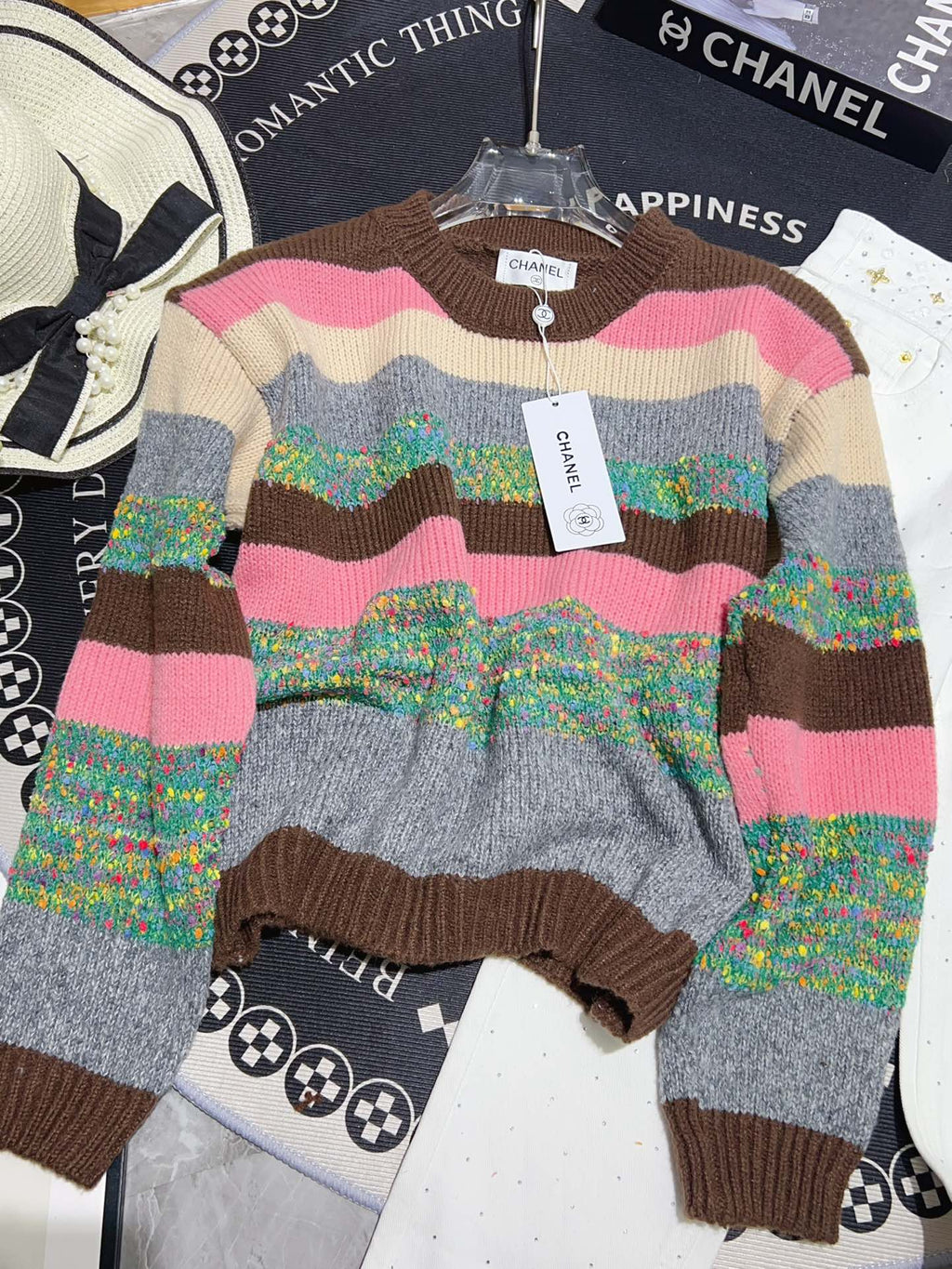 Multicolor Stripe Knit Sweater