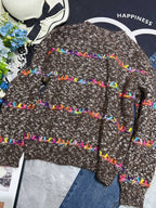 Autumn Dream: Ethnic Embroidered Knit Sweater