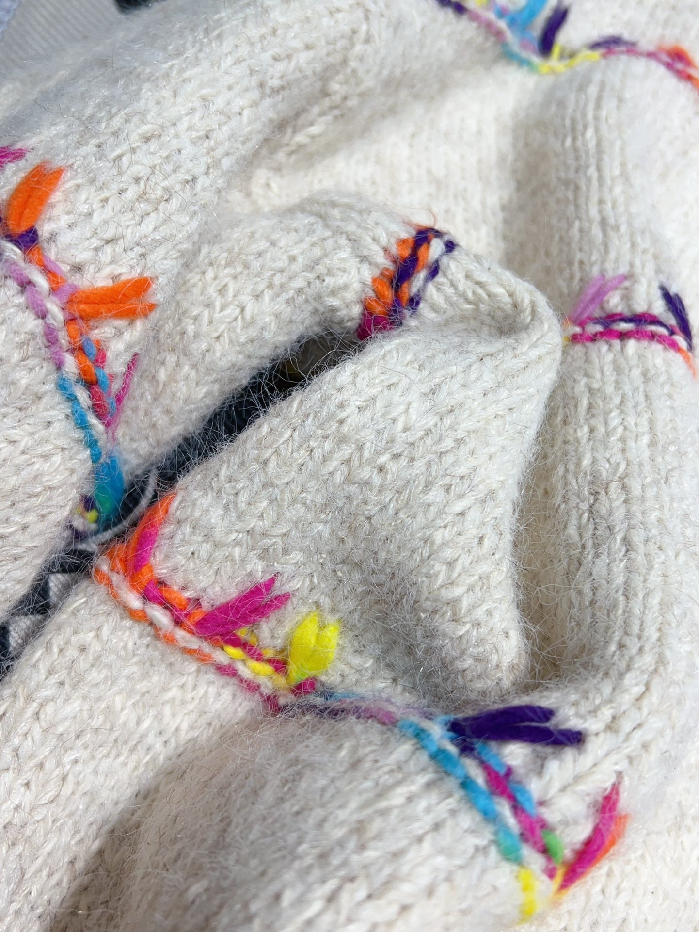 Autumn Dream: Ethnic Embroidered Knit Sweater