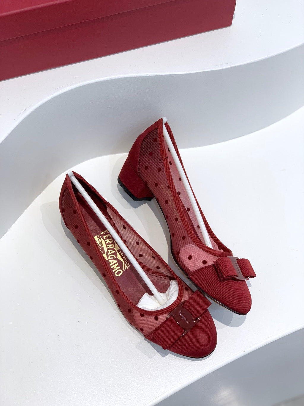 Spring/Summer Polka Dot Mesh Ballet Flats & Heels