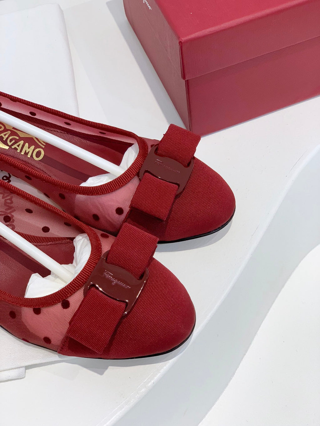 Spring/Summer Polka Dot Mesh Ballet Flats & Heels