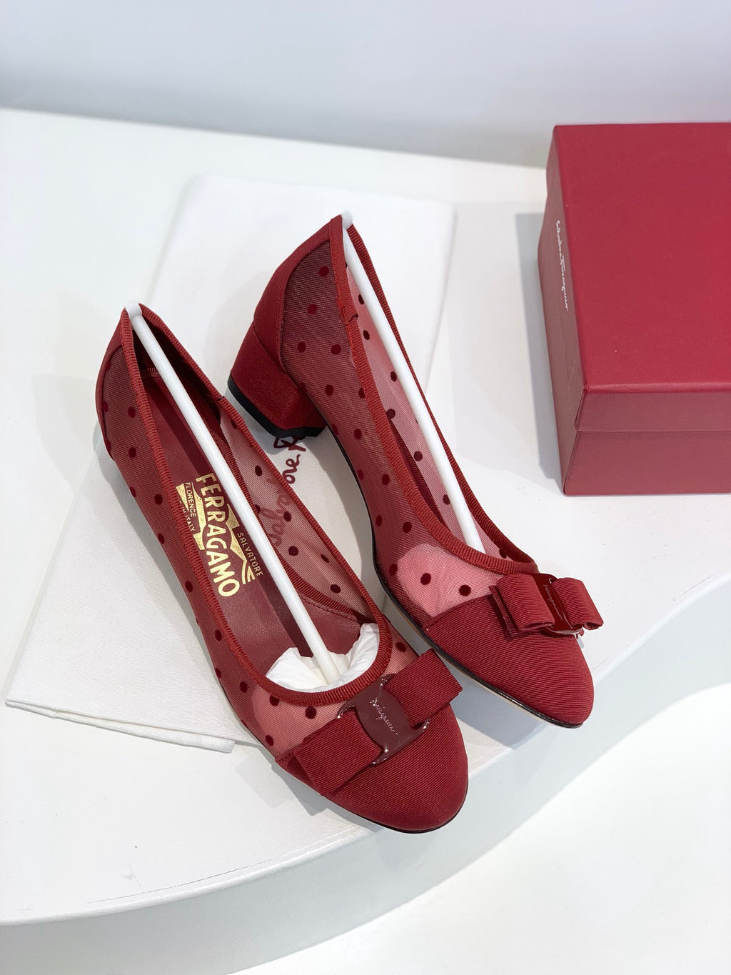 Spring/Summer Polka Dot Mesh Ballet Flats & Heels