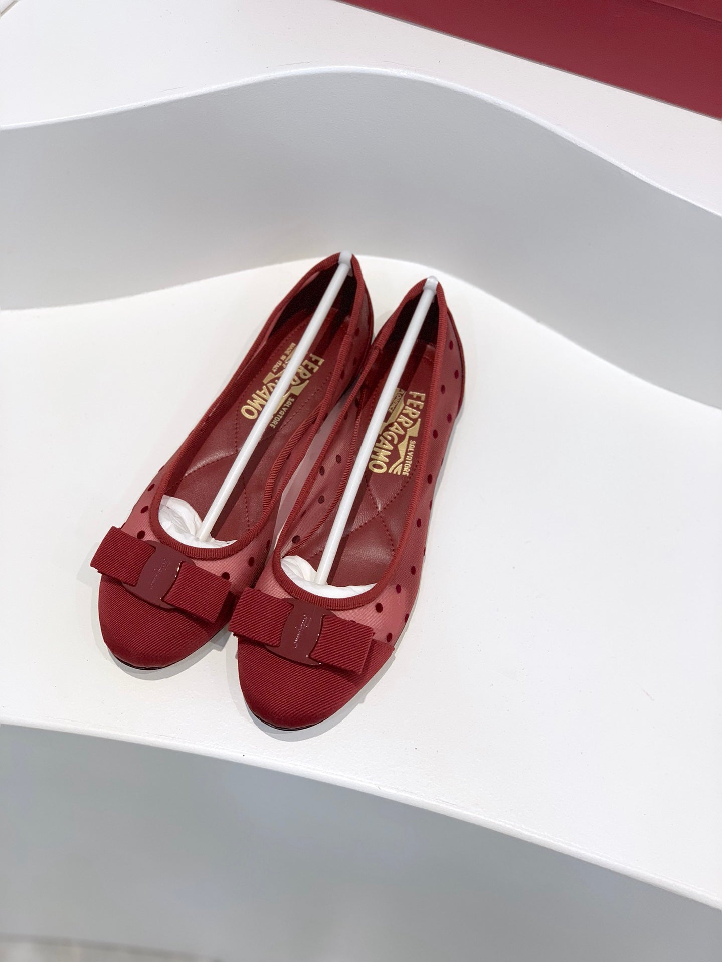 Spring/Summer Polka Dot Mesh Ballet Flats & Heels