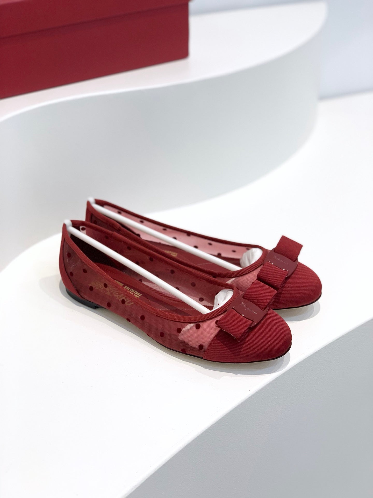 Spring/Summer Polka Dot Mesh Ballet Flats & Heels