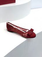 Spring/Summer Polka Dot Mesh Ballet Flats & Heels