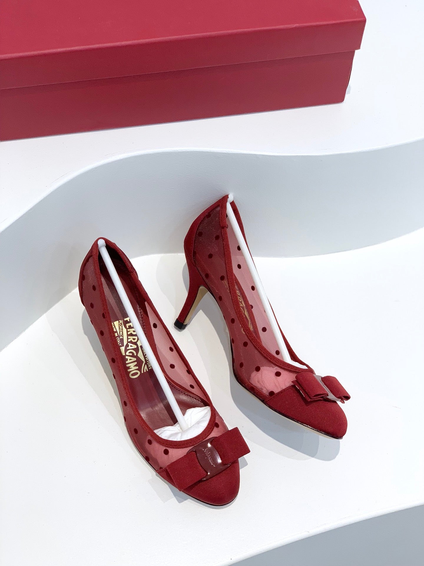 Spring/Summer Polka Dot Mesh Ballet Flats & Heels