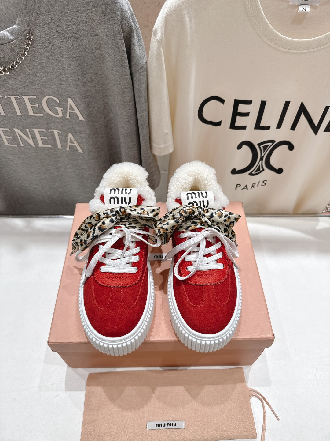 2025SS Autumn/Winter Lace-Up Thick-Soled Wool Sneakers