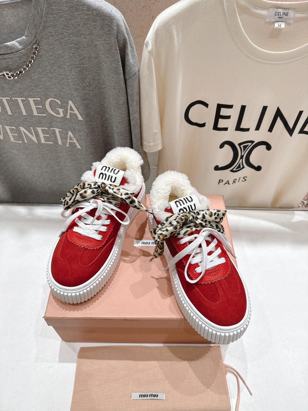 2025SS Autumn/Winter Lace-Up Thick-Soled Wool Sneakers