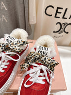2025SS Autumn/Winter Lace-Up Thick-Soled Wool Sneakers