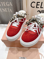 2025SS Autumn/Winter Lace-Up Thick-Soled Wool Sneakers