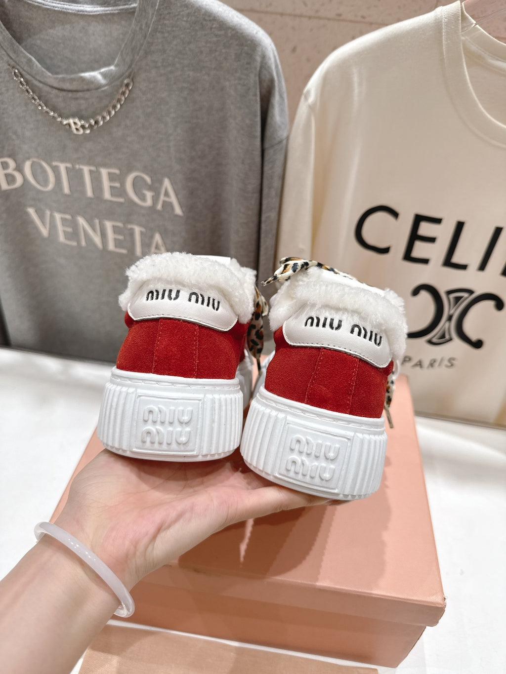 2025SS Autumn/Winter Lace-Up Thick-Soled Wool Sneakers