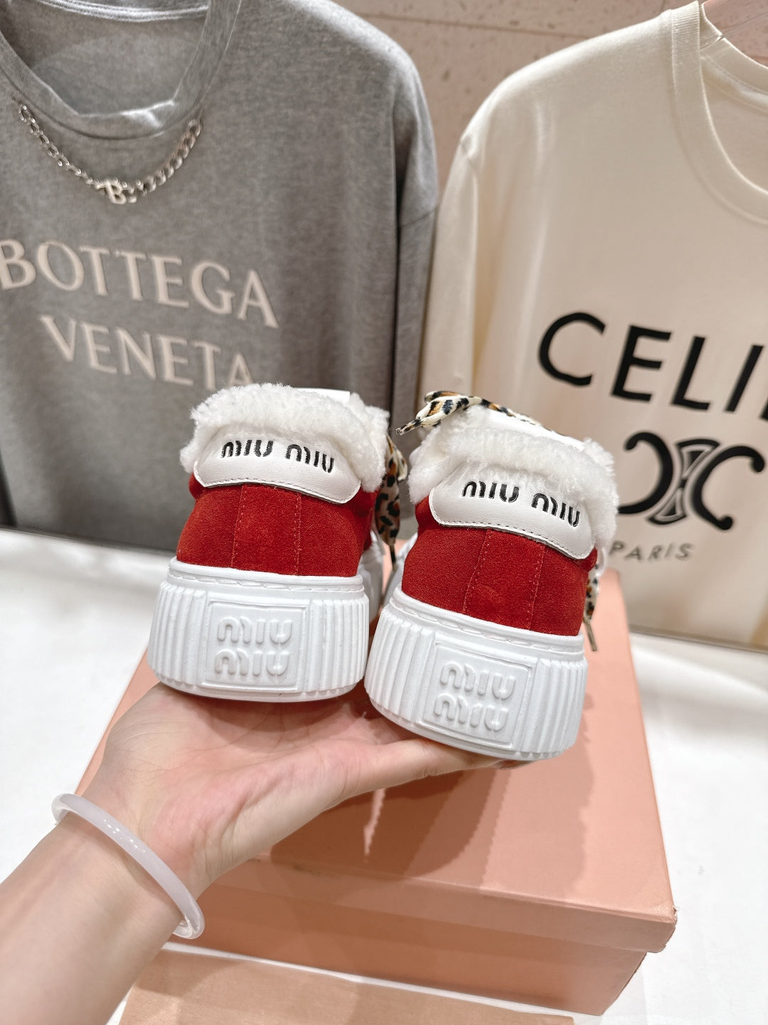 2025SS Autumn/Winter Lace-Up Thick-Soled Wool Sneakers