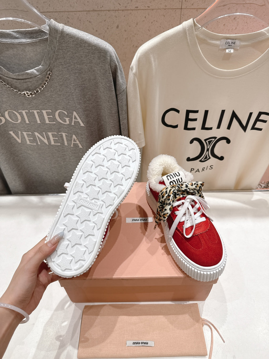 2025SS Autumn/Winter Lace-Up Thick-Soled Wool Sneakers