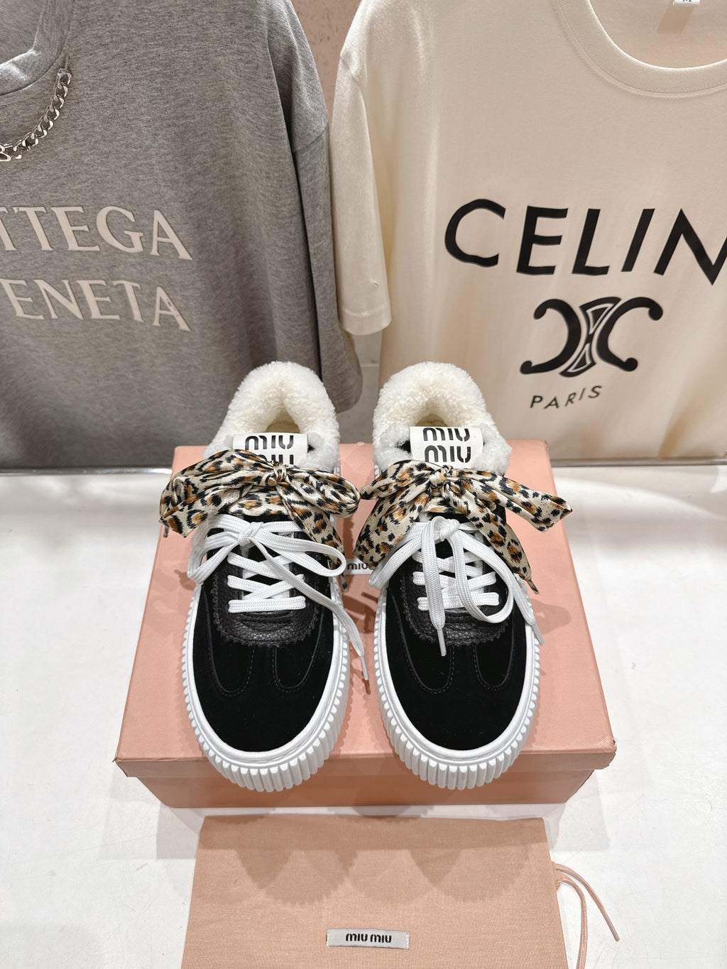 2025SS Autumn/Winter Lace-Up Thick-Soled Wool Sneakers