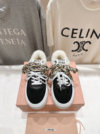 2025SS Autumn/Winter Lace-Up Thick-Soled Wool Sneakers