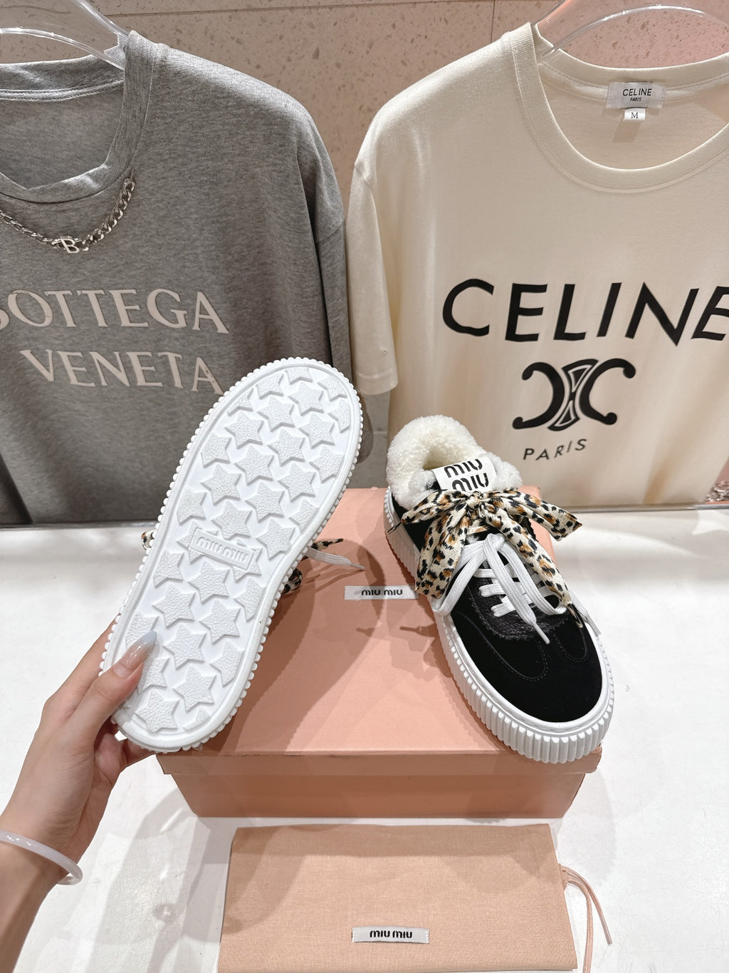 2025SS Autumn/Winter Lace-Up Thick-Soled Wool Sneakers