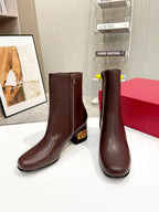 Premium 6cm Leather Heels – Cowhide & Lambskin, Italian Sole