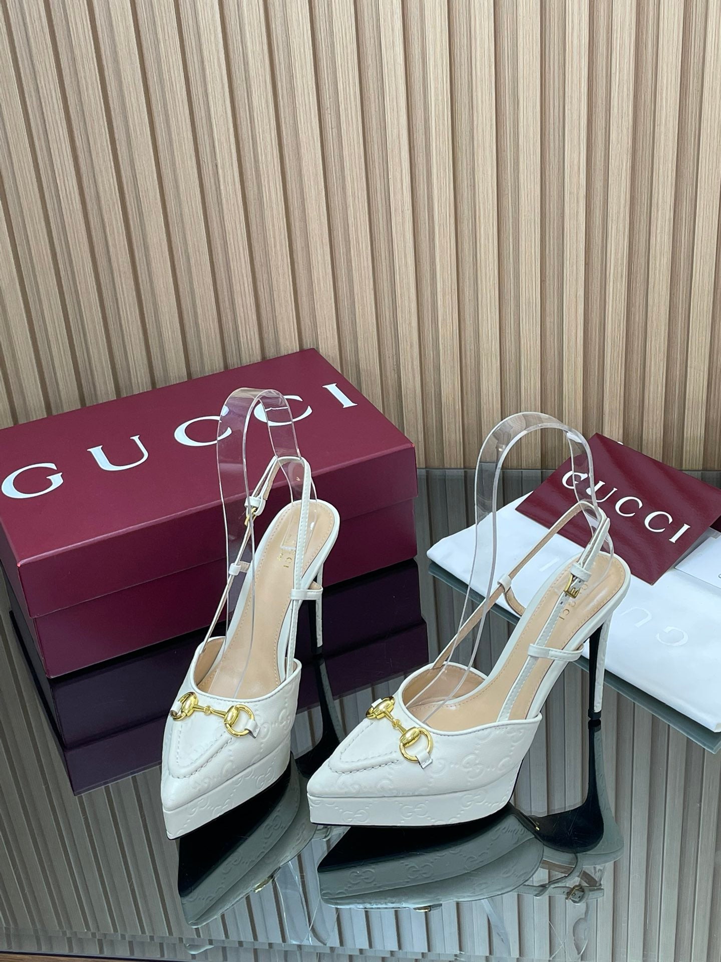 2025 Early-Autumn Embossed Leather Slingback Platform Pumps – 9cm Heel