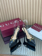 2025 Early-Autumn Embossed Leather Slingback Platform Pumps – 9cm Heel