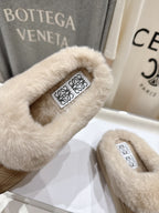 2025 Autumn/Winter Furry Slide Slippers – Cozy & Stylish