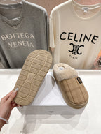 2025 Autumn/Winter Furry Slide Slippers – Cozy & Stylish