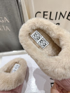 2025 Autumn/Winter Furry Slide Slippers – Cozy & Stylish