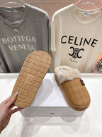 2025 Autumn/Winter Furry Slide Slippers – Cozy & Stylish