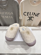2025 Autumn/Winter Half-Covered Furry Clog Slides