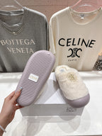 2025 Autumn/Winter Half-Covered Furry Clog Slides