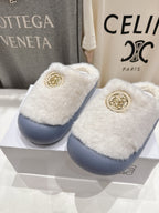 2025 Autumn/Winter Half-Covered Furry Clog Slides