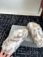 Furry Closed-Toe Cork Footbed Slides – Cozy Winter Edition