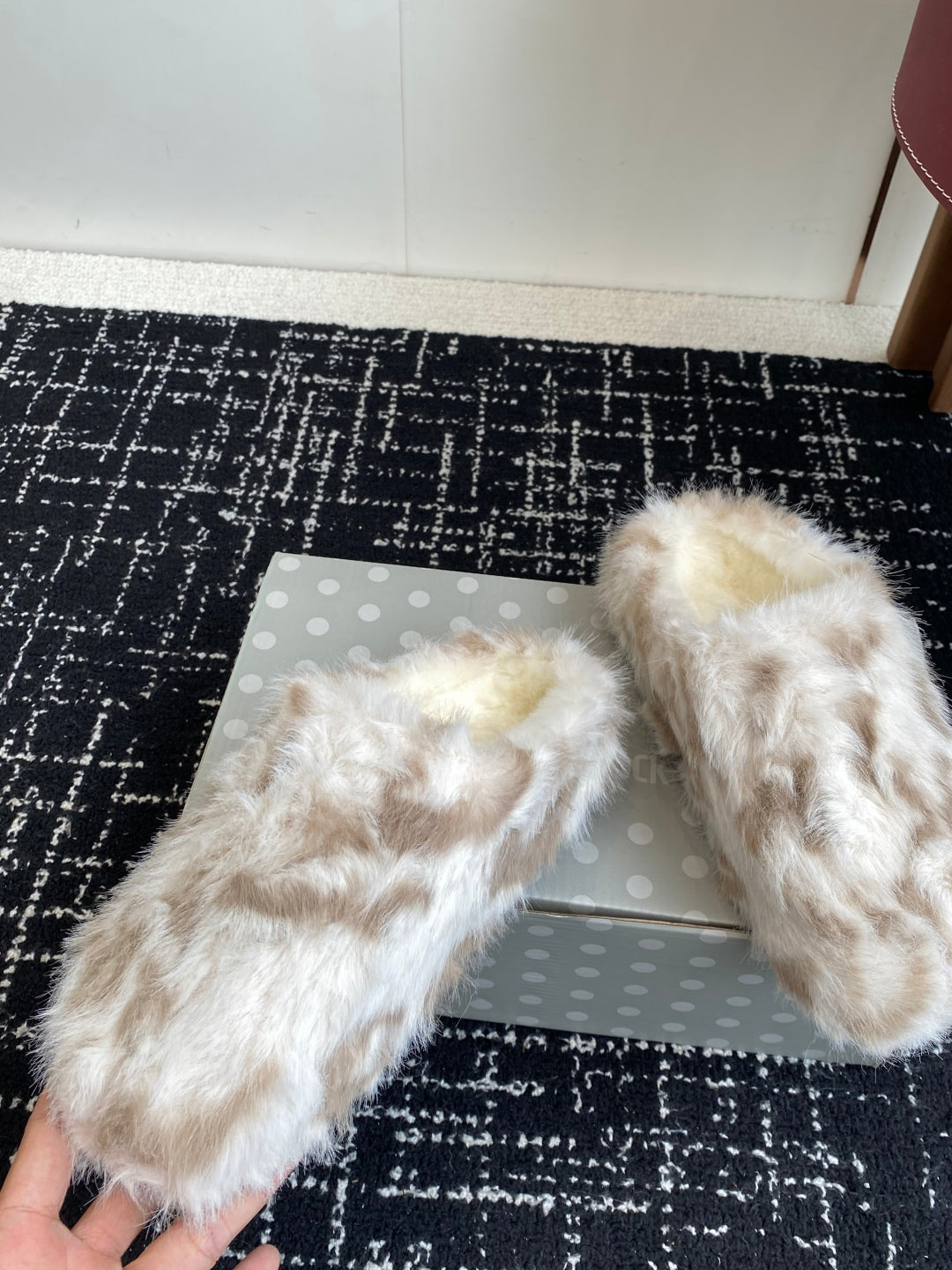 Furry Closed-Toe Cork Footbed Slides – Cozy Winter Edition