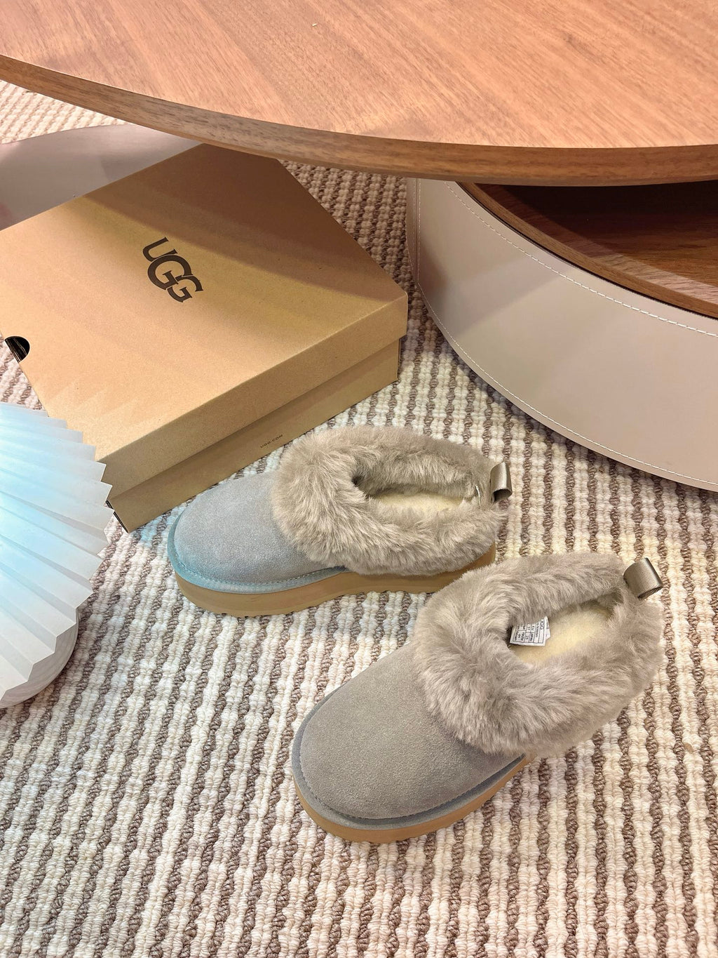 Autumn/Winter Wool-Lined Slip-On Platform Slippers – Cozy & Stylish