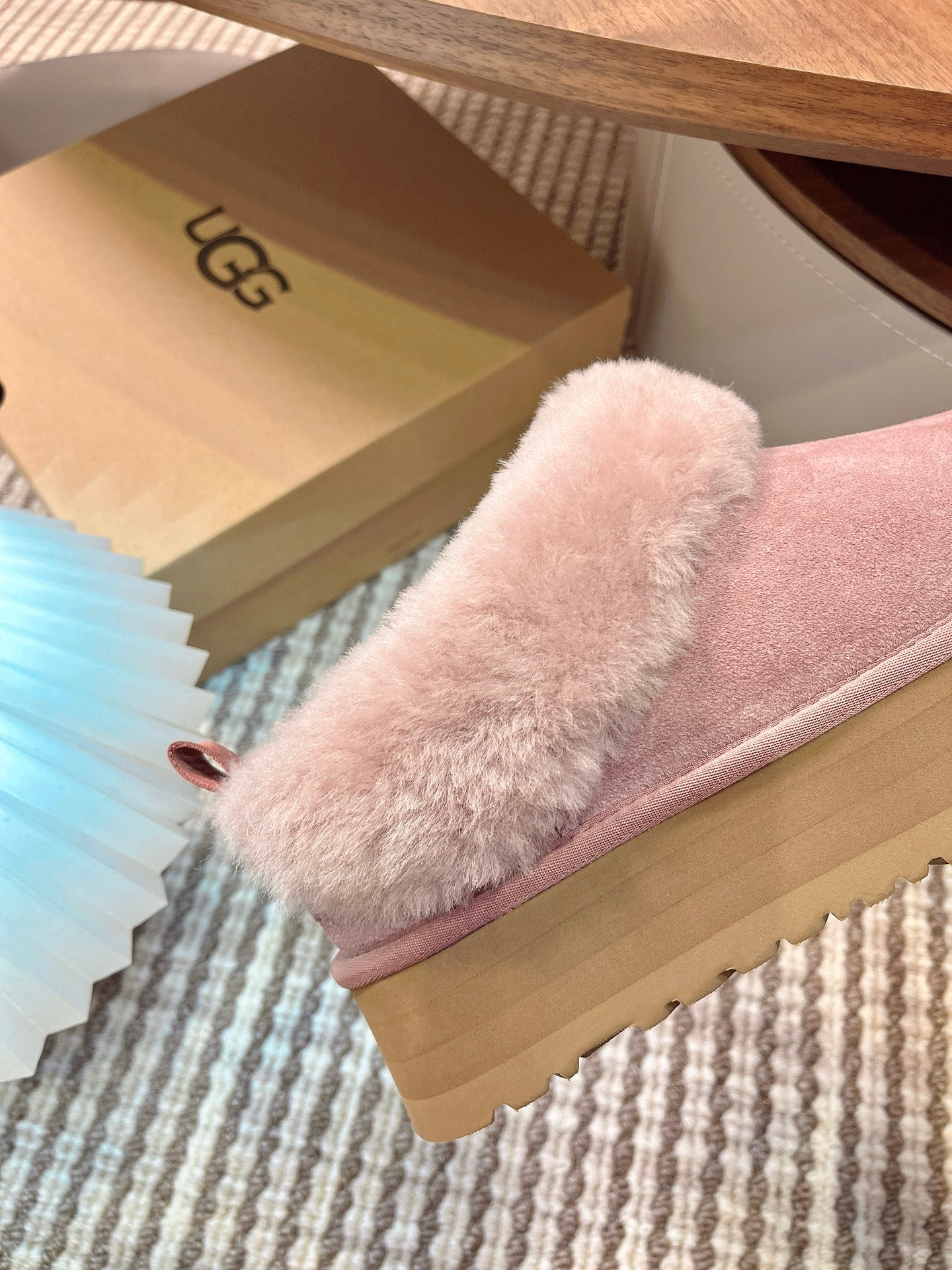 Autumn/Winter Wool-Lined Slip-On Platform Slippers – Cozy & Stylish