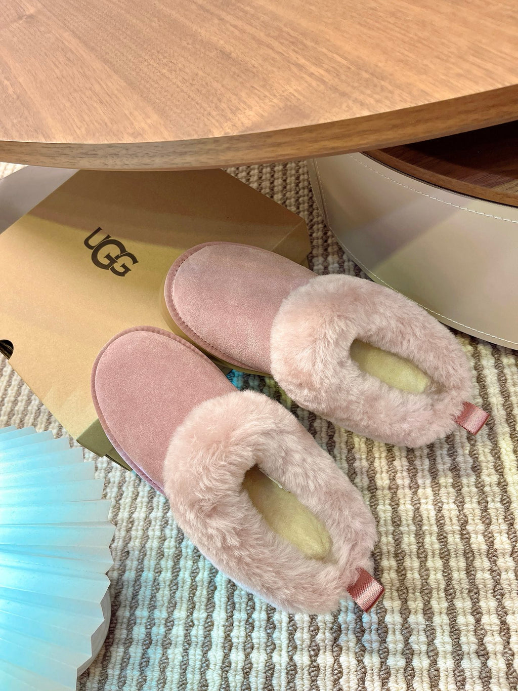 Autumn/Winter Wool-Lined Slip-On Platform Slippers – Cozy & Stylish