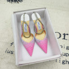 Crystal-Ankle Strap Pointed Toe High Heels | Premium Edition