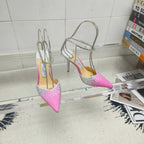 Crystal-Ankle Strap Pointed Toe High Heels | Premium Edition