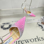 Crystal-Ankle Strap Pointed Toe High Heels | Premium Edition