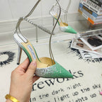 Crystal-Ankle Strap Pointed Toe High Heels | Premium Edition