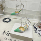 Crystal-Ankle Strap Pointed Toe High Heels | Premium Edition