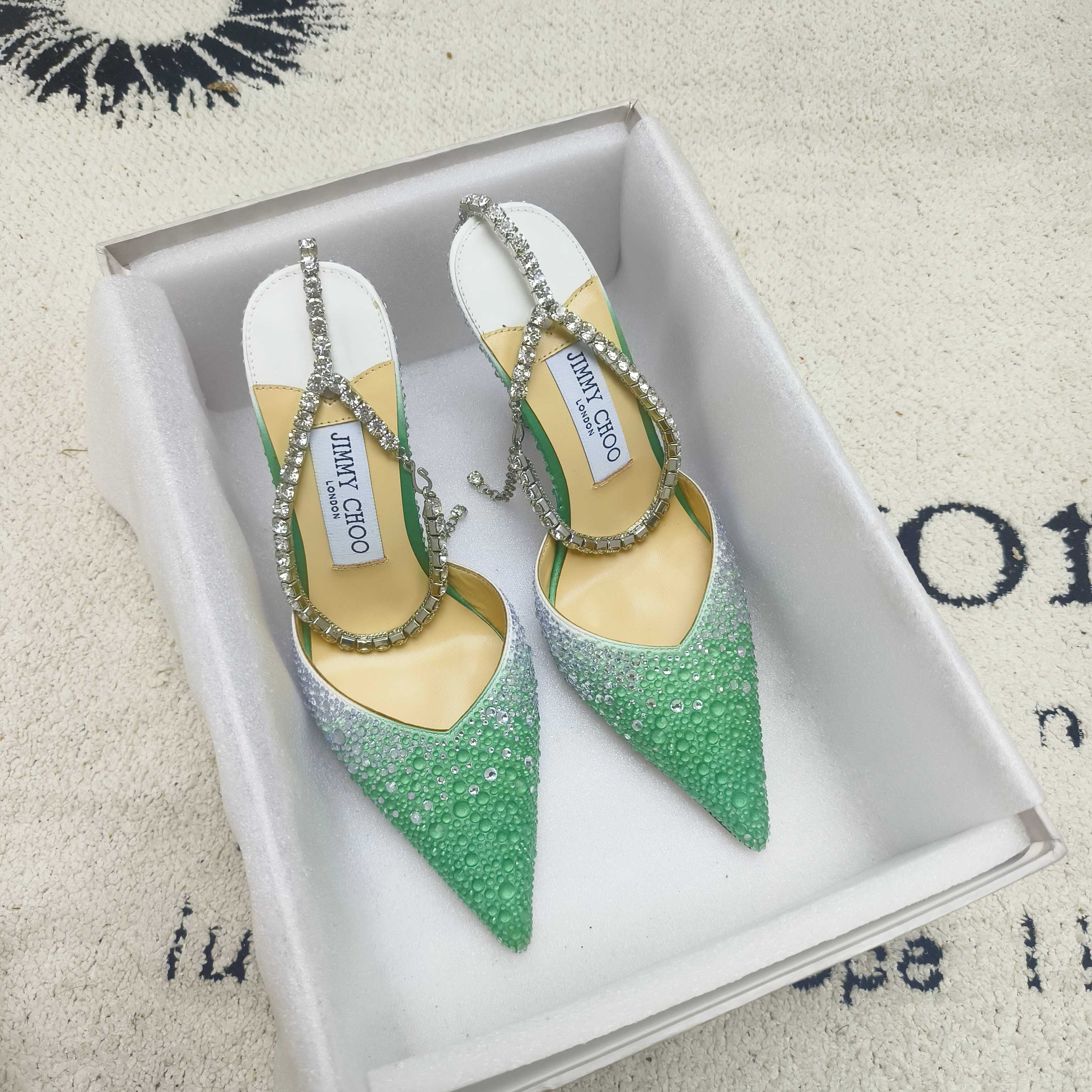 Crystal-Ankle Strap Pointed Toe High Heels | Premium Edition
