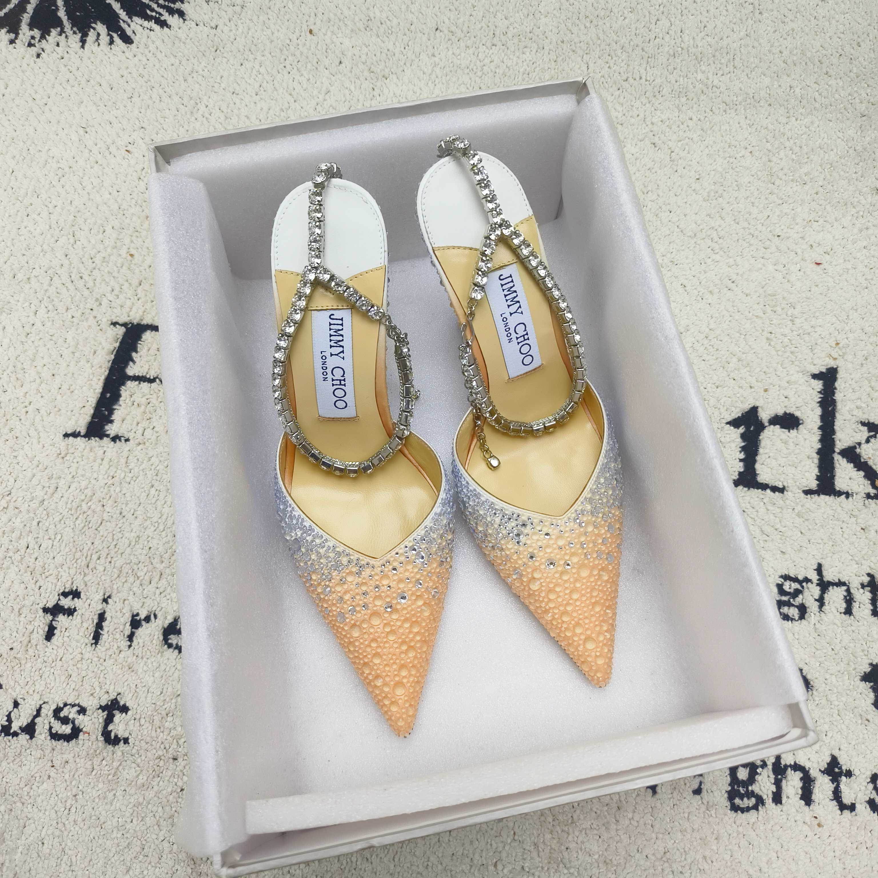 Crystal-Ankle Strap Pointed Toe High Heels | Premium Edition