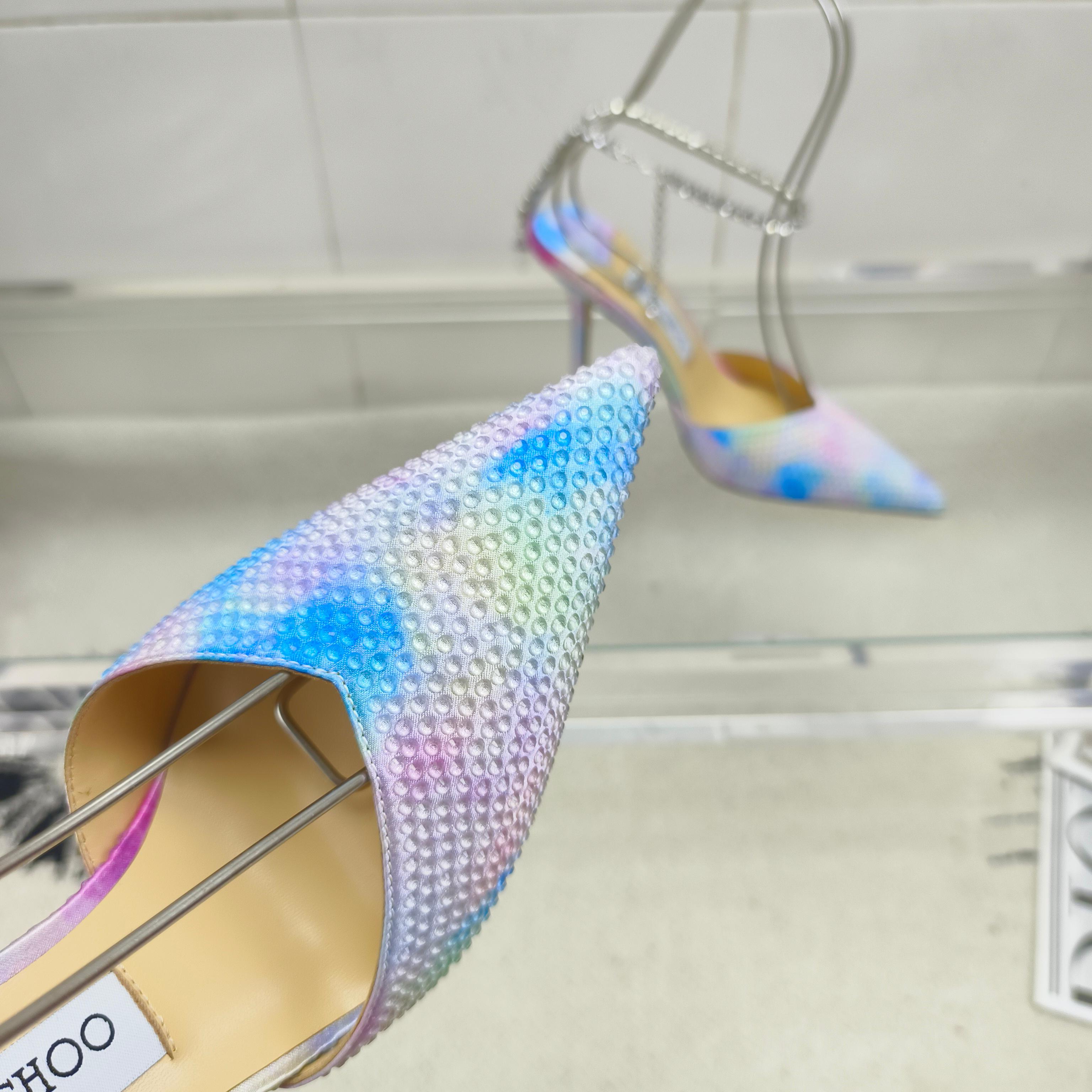 Crystal-Ankle Strap Pointed Toe High Heels | Premium Edition