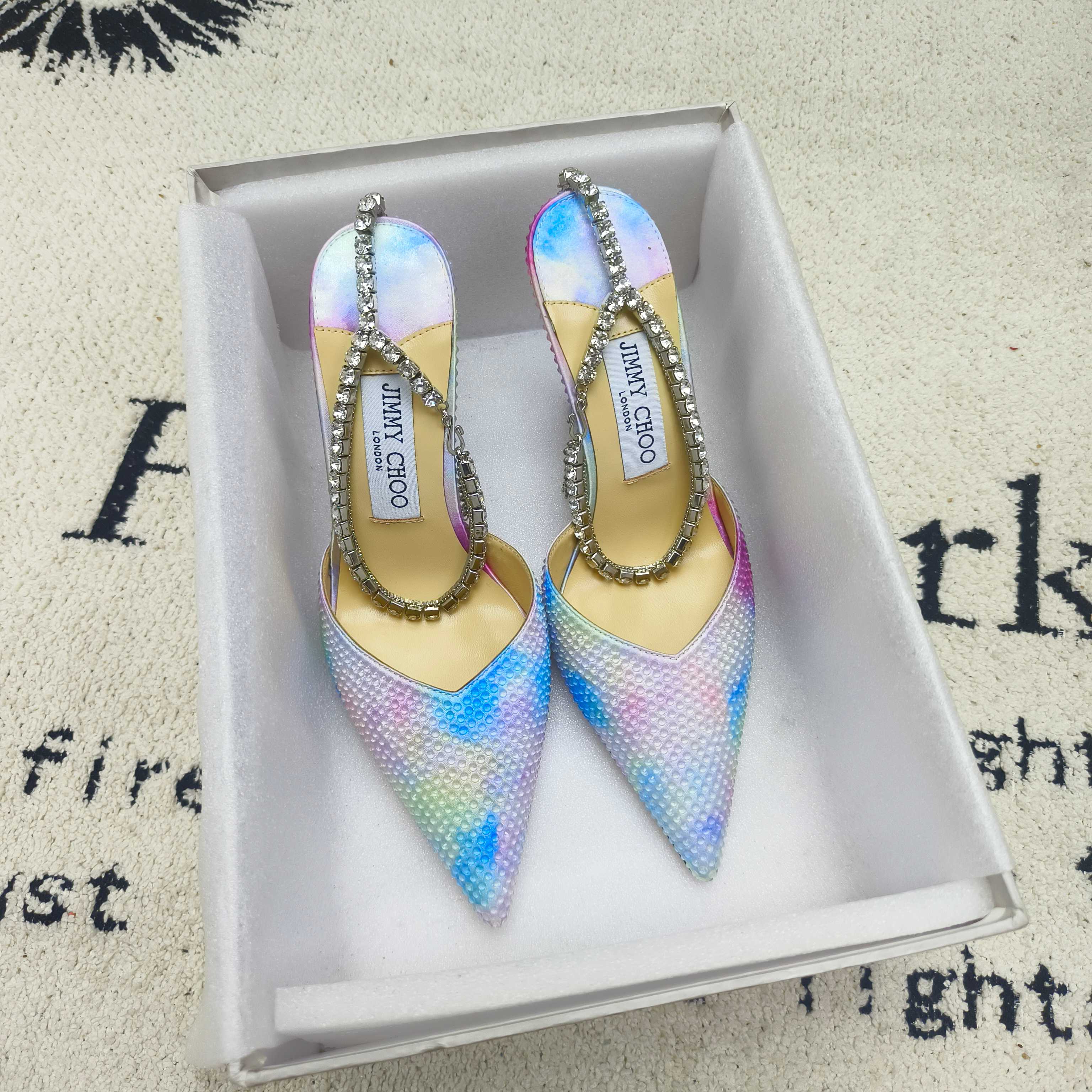 Crystal-Ankle Strap Pointed Toe High Heels | Premium Edition